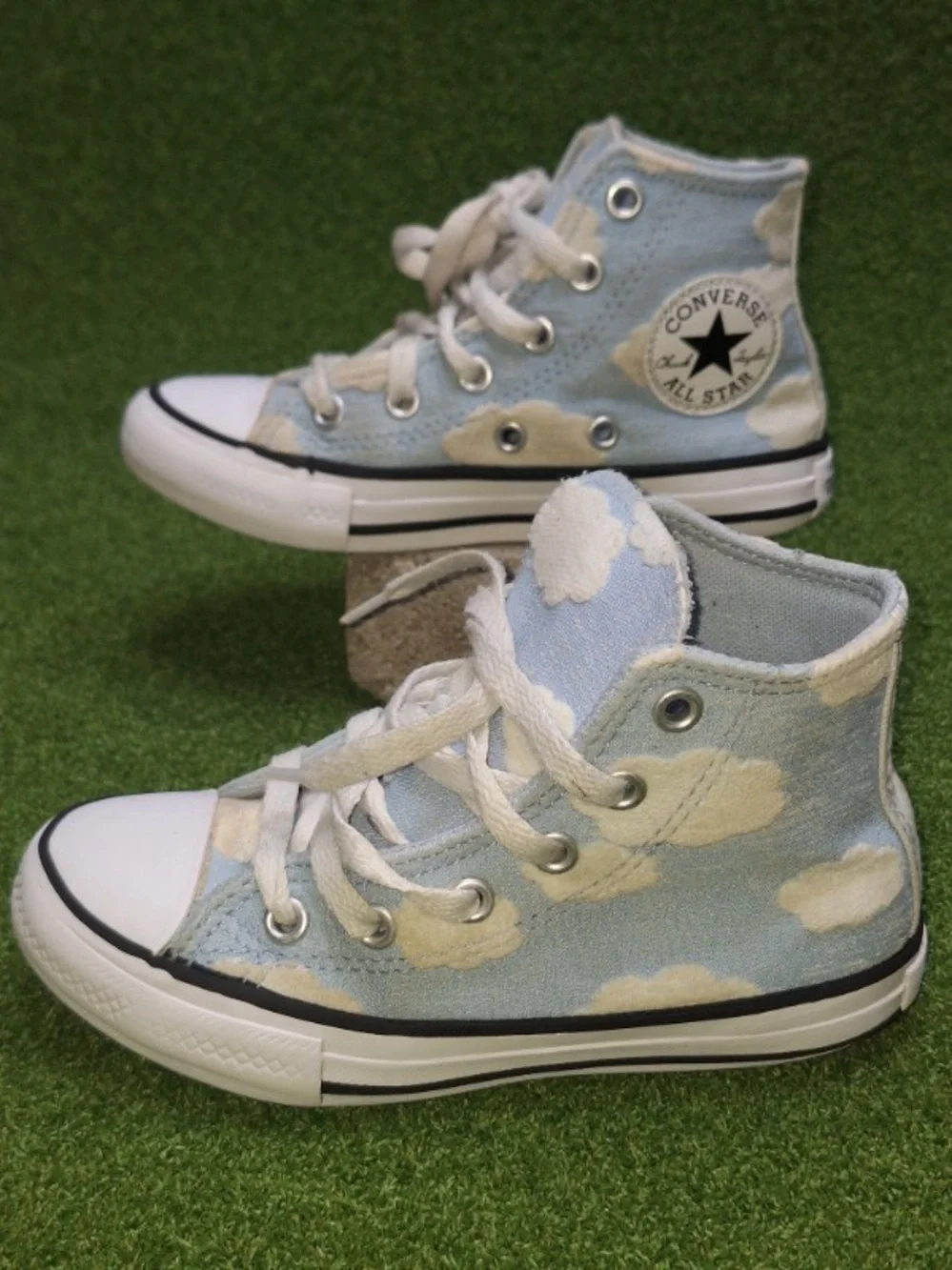 Converse Kids Light Blue and White Cloud High Top Sneakers